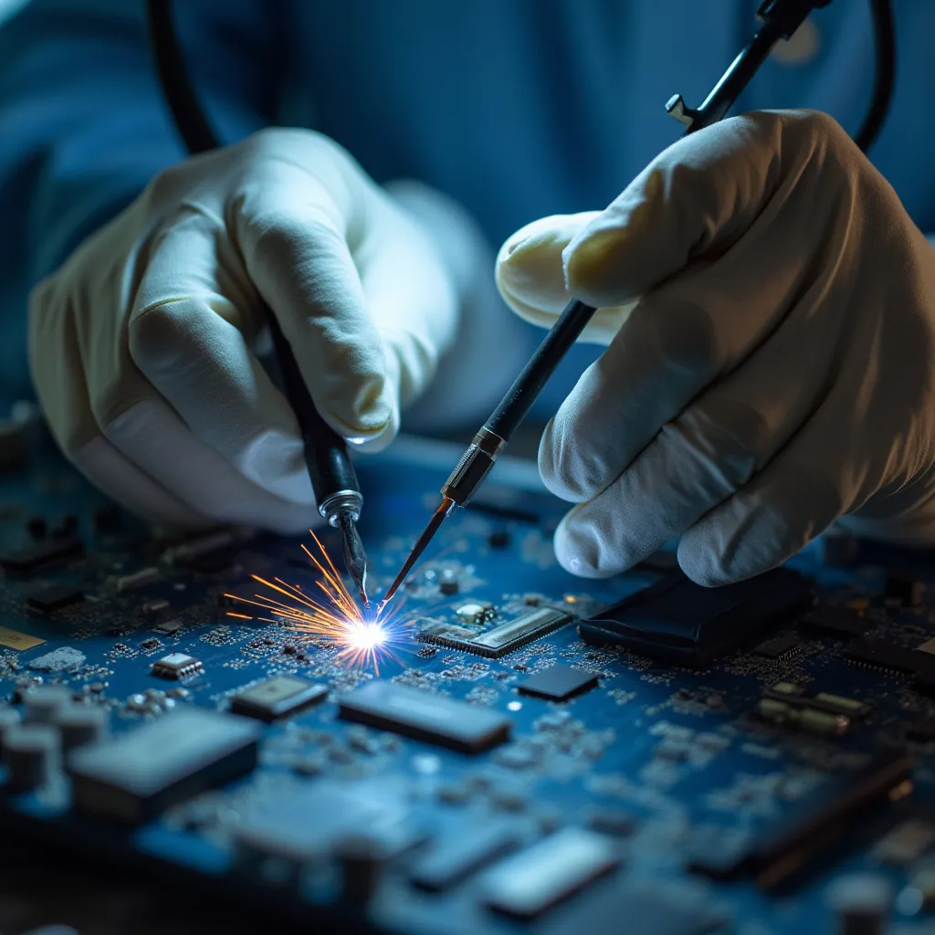 Técnico de FixTech MX reparando una placa base